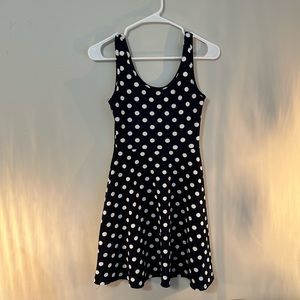 navy polka dot dress!!